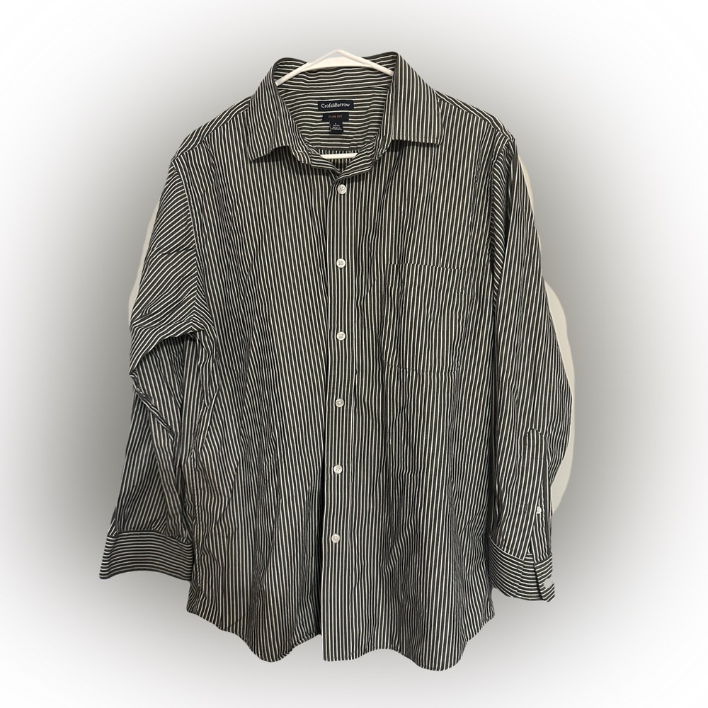 Slim fit Croft & Barrow Men's Black and White Striped Shirt